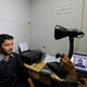 A man goes through the process of eye scanning for the Unique Identification database system, also known as Aadhaar, at a registration centre in New Delhi